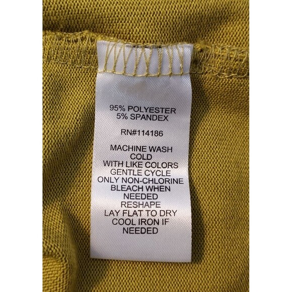 89th + Madison Turtleneck Shirt Top Mustard Yellow Stretch Long Sleeve Womens XL - Picture 8 of 11